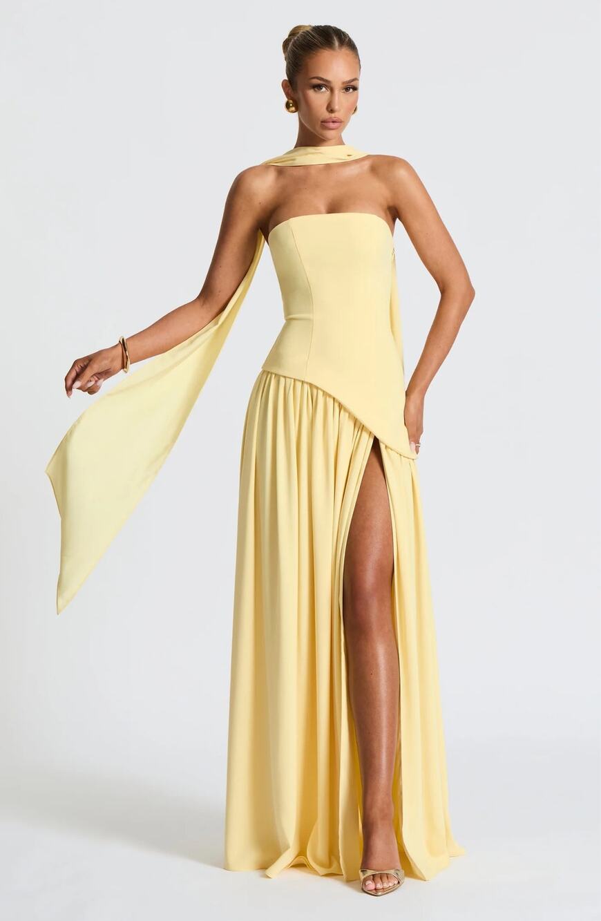 Babyboo Maliyah Maxi Dress in Lemon Size XS